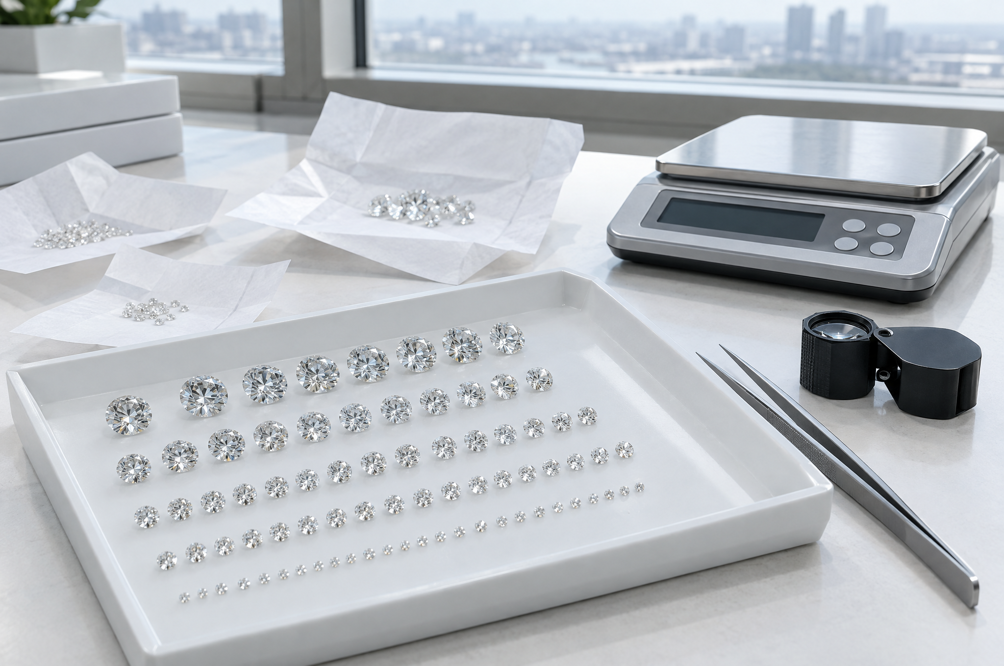 lab-grown-diamonds-sorted-by-size-surat